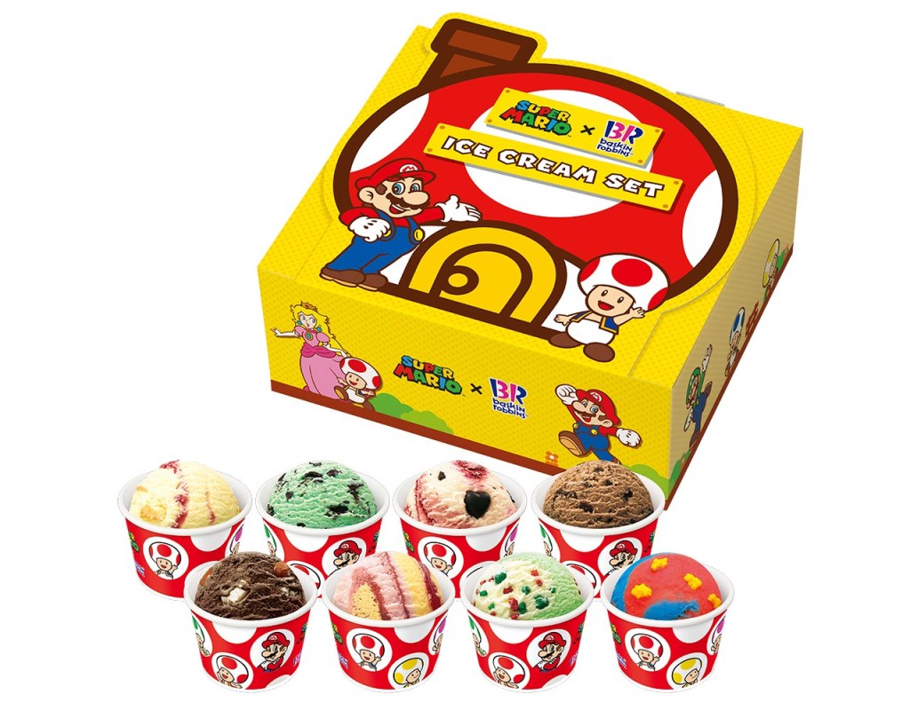 2025 마리오 x 일본 베스킨라빈스 키노피오 오우치데 아이스크림 세트