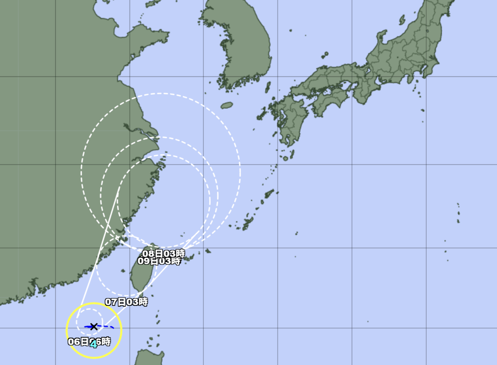 태풍 4호 다나스 일본 기상청 발표 경로 일본 기상청