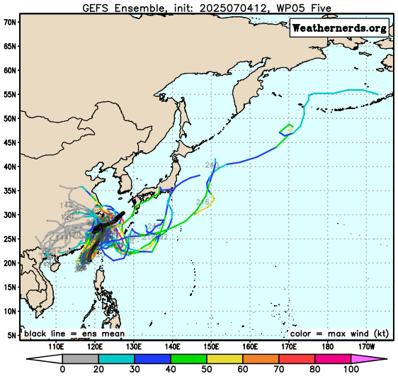태풍 4호 다나스 일본 기상청 발표 경로 Weathernerds