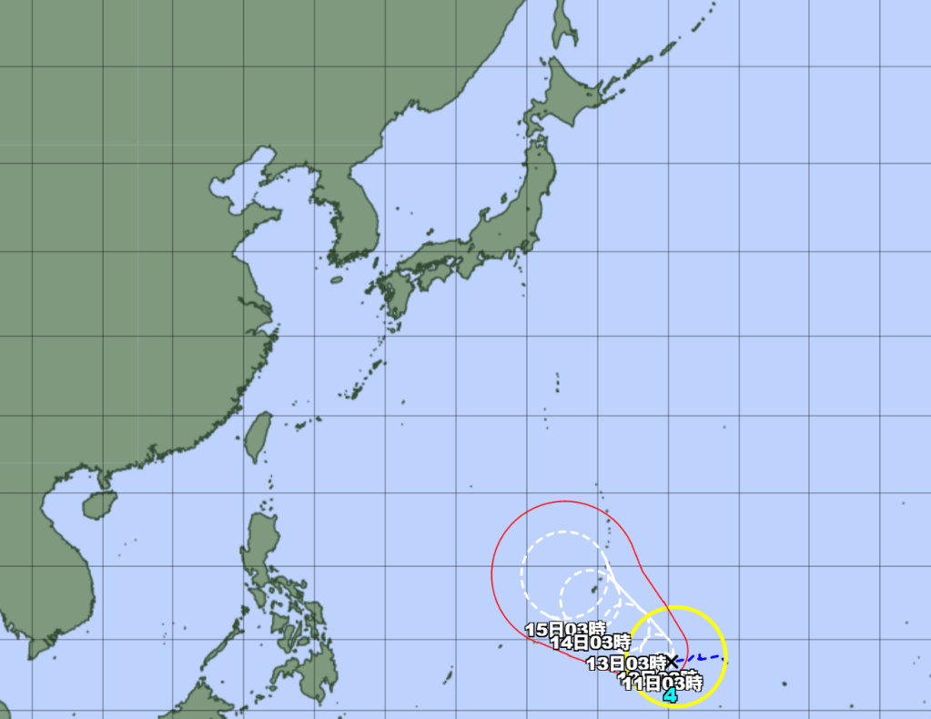 태풍 4호 실라코 일본 기상청 4월 10일