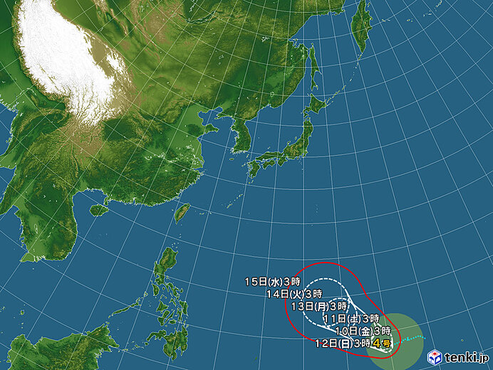 태풍 4호 실라코 일본 기상 협회 4월 10일